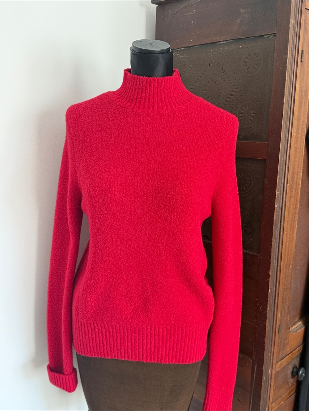 Forever 21 Bright Red Mock Neck Sweater